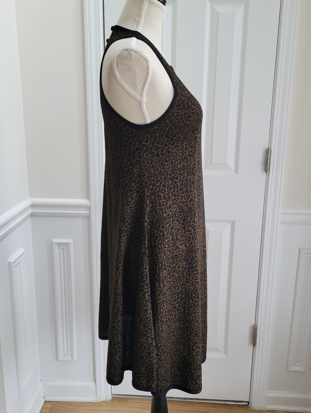Saint Laurent Leopard Jacquard Luxe Knit Animal Printed Silk Blend Dress Size M - Picture 5 of 14